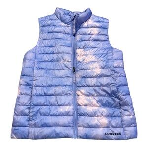 Lands' End Lavender Purple Girls Lg (10-12) Quilted Puffer Full Zip Vest